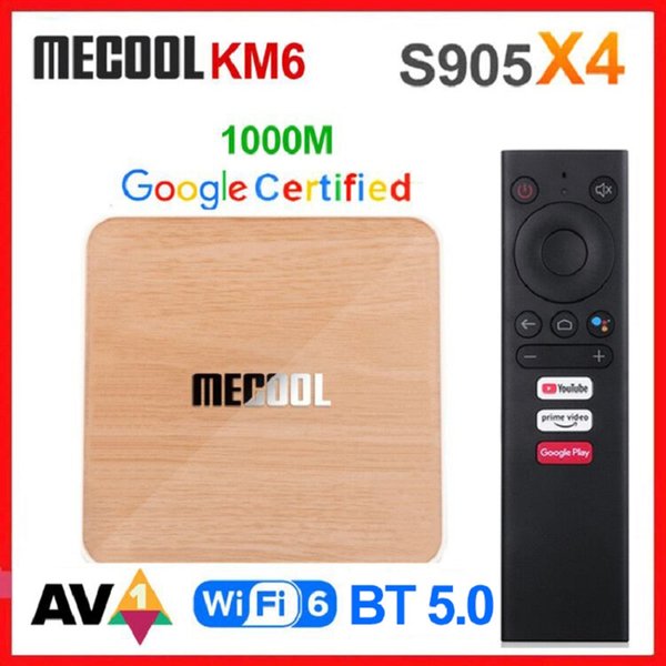Mecool KM6 4GB 32GB ATV Android 10 TV Box Amlogic S905X4 AndroidTV 10.0 Google Certified Dual WiFi 6 1000M Media Player