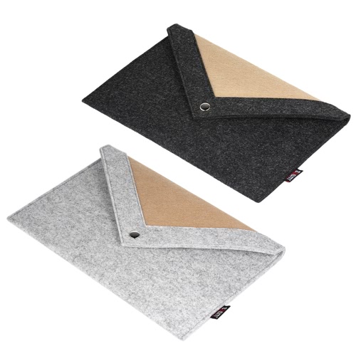 Sacoche pour ordinateur portable BUBM pour 15,4 pouces Housse pour ordinateur portable Macbook Pro Housse pour ordinateur portable en feutrine en laine Noir