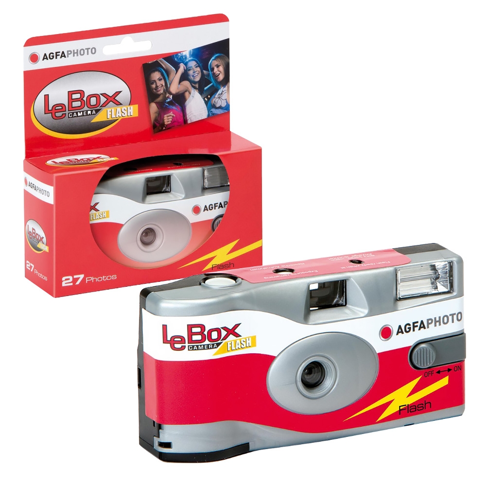 AGFA Le Box disposable Single Use Flash Camera 400asa with 27 Exposures