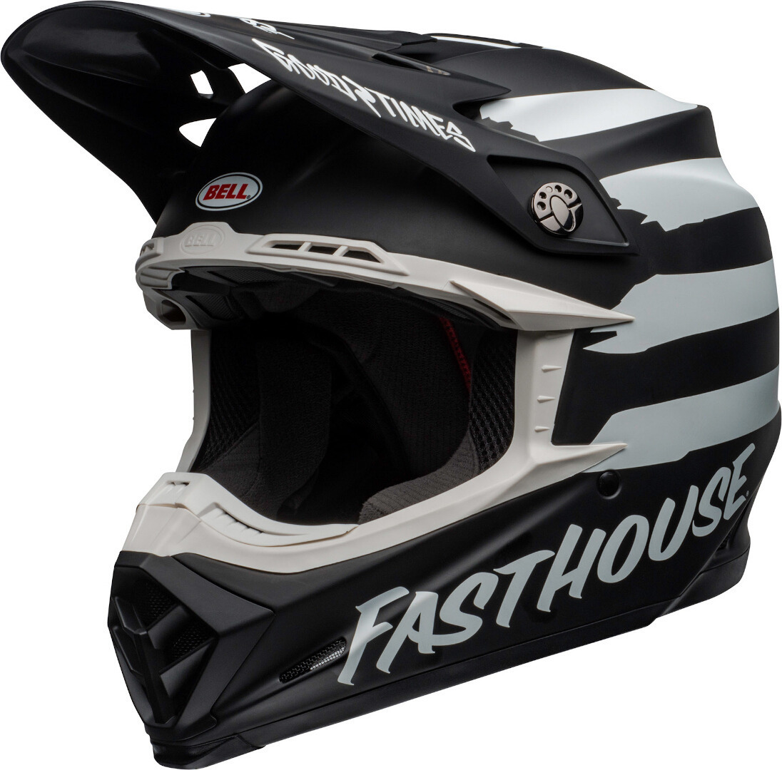 Bell Moto-9 Fasthouse Signia MIPS Motocross Helm Schwarz Weiss S