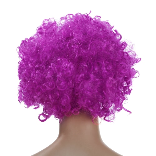 Festnight Adult Colorful Clown Afro Wig Curly Hair Halloween Masquerade Cosplay Costume Football Fans Wig