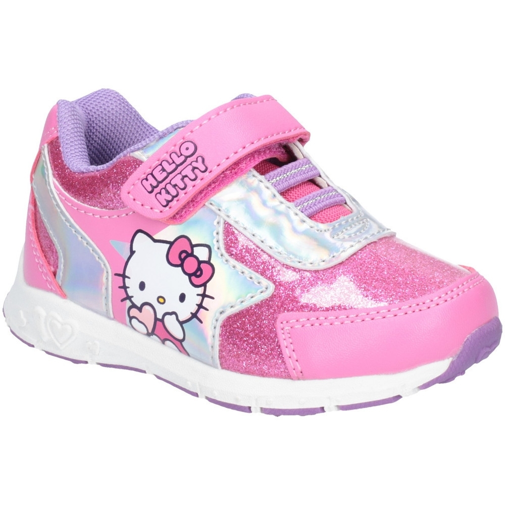 Leomil Girls Hello Kitty Bungee Laced Sparkly Sporty Shoes UK Size 8 (EU 26)