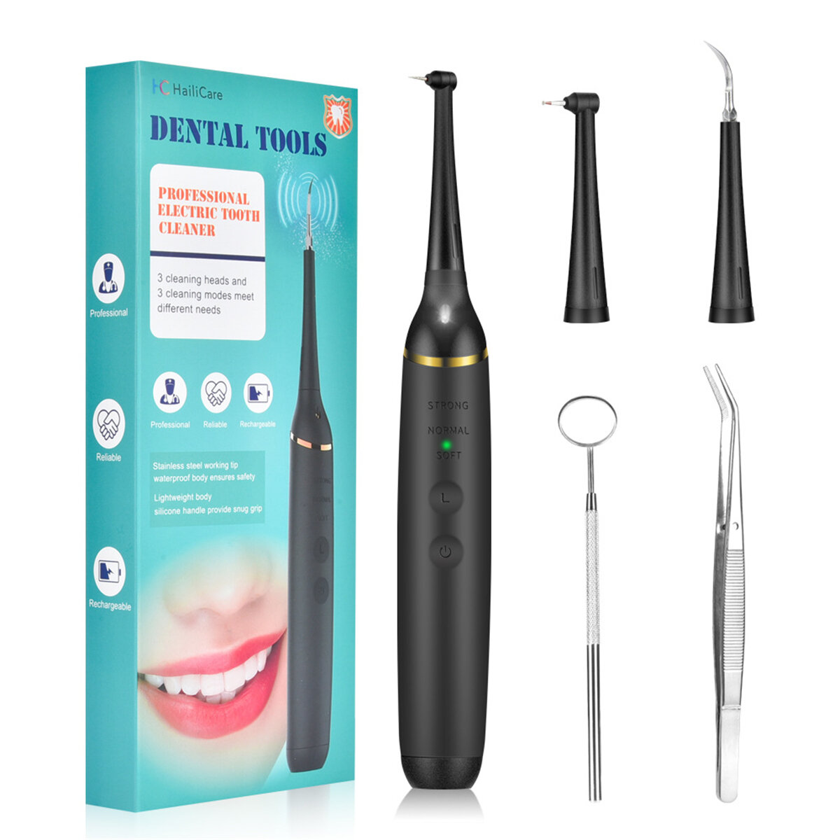 Dental Scaler 3 Modes Adjustable Electric Tooth Cleaner Dental Tools