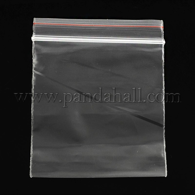 Plastic Zip Lock Bags, Resealable Packaging Bags, Top Seal, Rectangle, Clear, 15x10cm; Unilateral Thickness: 0.05mm