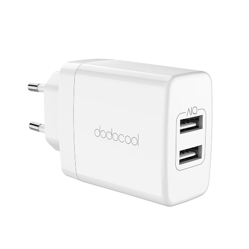 dodocool 24W 2-Port USB Wall Charger Travel Power Adapter USB-powered Devices US Plug White