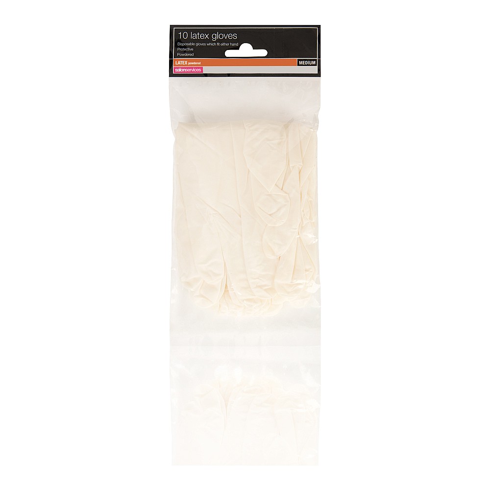Salon Services Clear Latex Gloves Pack of 10 - Medium