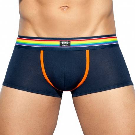 ES Collection Rainbow Viscose Trunks - Navy S