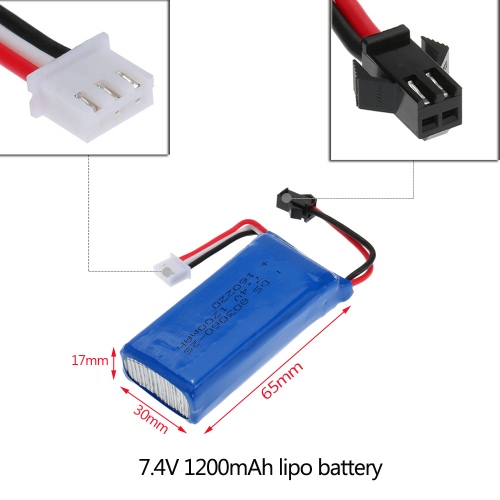 Original JJRC H26-012 7.4V 1200mAh SM Plug Lipo Battery for JJRC H26 RC Quadcopter