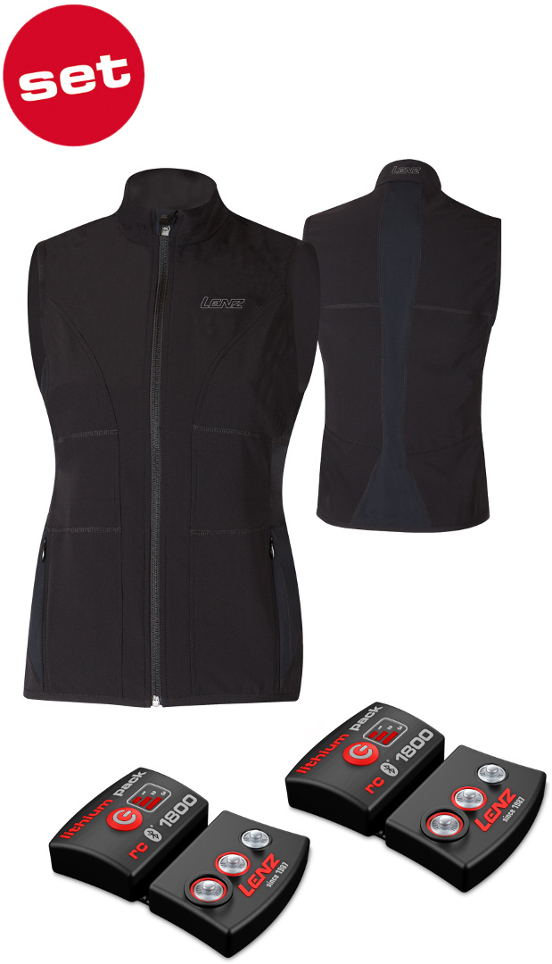 Lenz Lithium Pack rcB 1800 Bluetooth + 1.0 Heatable Vest Veste ther... Noir 3XL
