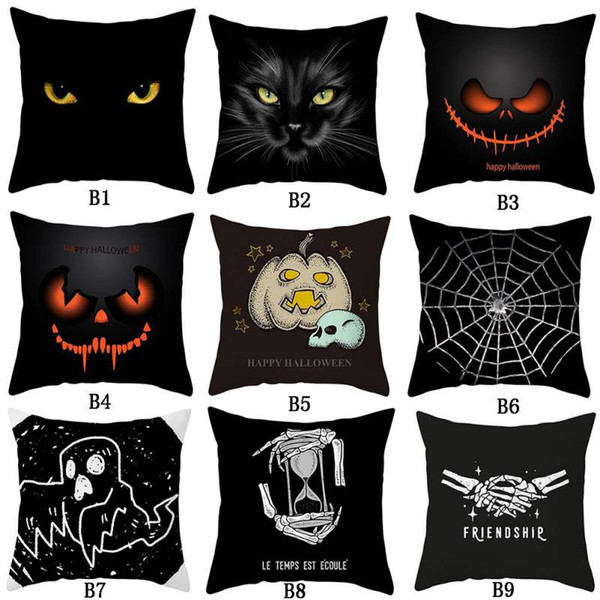 halloween pumpkin ghost printed cushion cover black halloween decorative pillowcase party decoration pillow cover for home sofa