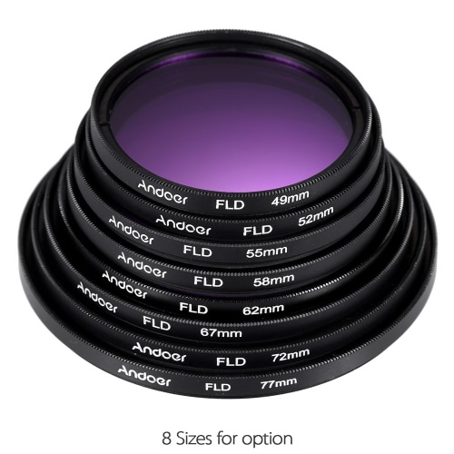 Andoer 62mm Lens Filter Kit UV+CPL+FLD+ND(ND2 ND4 ND8) with Carry Pouch / Lens Cap / Lens Cap Holder / Tulip & Rubber Lens Hoods / Cleaning Cloth