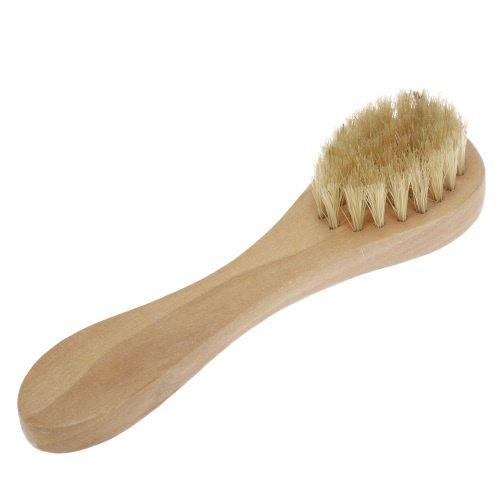 Men's Beard Brush Boar Bristle Mustache Shaving Comb Brush Facial Hair Brush Wooden Long Handle