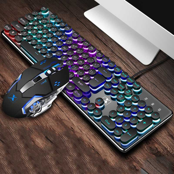 keyboard mouse combos backlight colourful hight speed usb connector gaming suit 2-color available