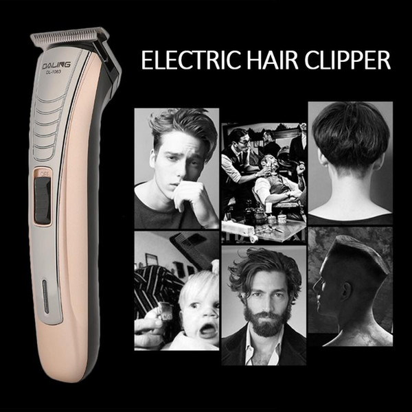 2020 professional digital hair trimmer rechargeable electric hair clipper men's cordless haircut adjustable blade clippers