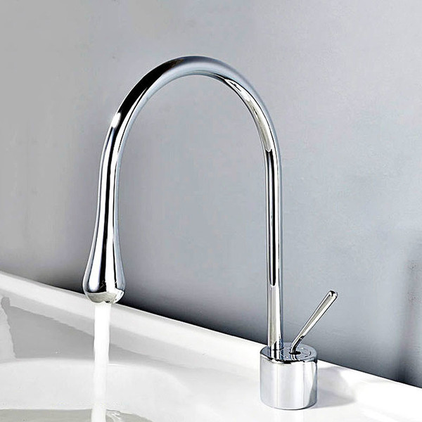 matt black & chrome brass bathroom basin faucet drop-shaped water mixer deck mounted single holder single hole