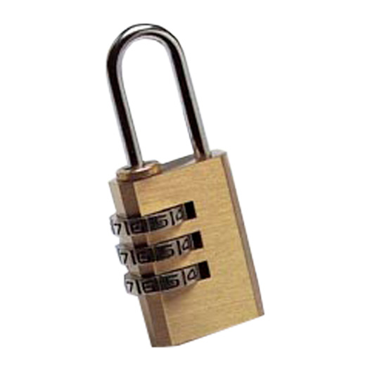 3-Digit Combination Padlock, Brassed