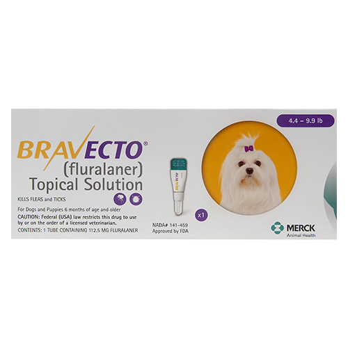 Bravecto Topical For X-Small Dogs (4.4 - 9.9 Lbs) Yellow 3 Doses