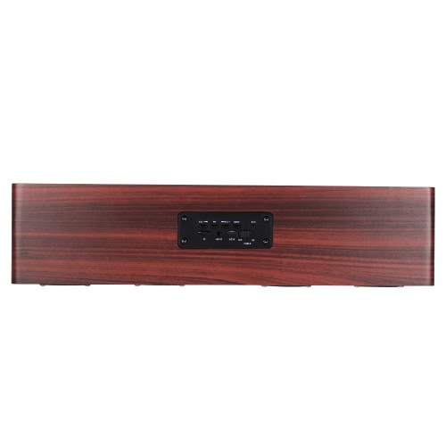 W8 Red Wood Grain BT Speaker BT 4.2 Four Louderspeakers Super Bass Subwoofer Hands-free with Mic 3.5mm AUX-IN TF Card 3000mAh Battery for Home