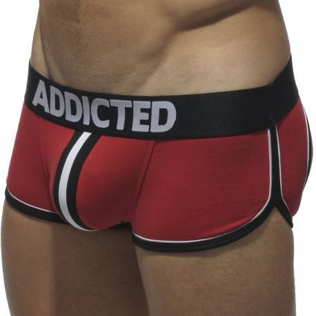 Addicted Double Piping Bottomless Boxer - Red L