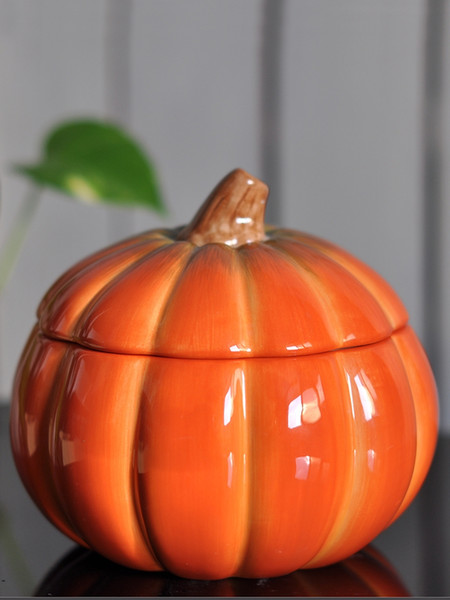 pumpkin candy jar with lid home creative home kitchen storage jar halloween ceramic storage tank