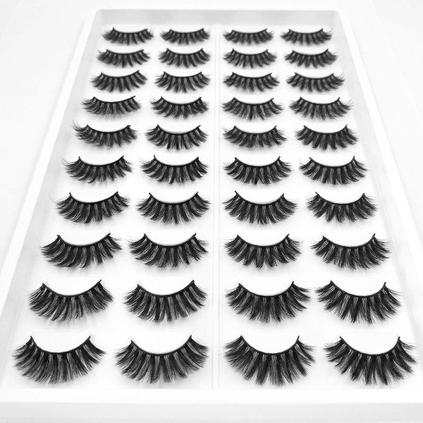 showydeco 20pairs 3d faux mink lashes natural long false eyelashes volume fake lashes makeup extension eyelashes
