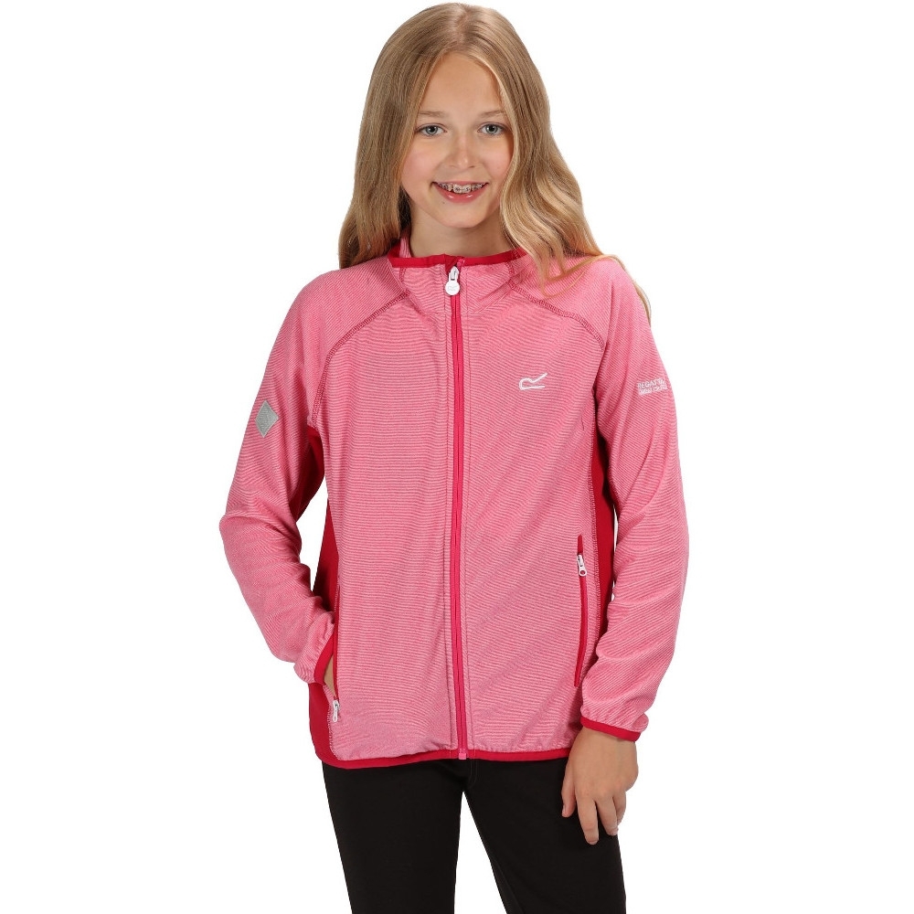 Regatta Boys & Girls Pira Micro Fleece Zip Pocket Stretch Jacket 3-4 Years - Chest 55-57cm (Height 98-104cm)
