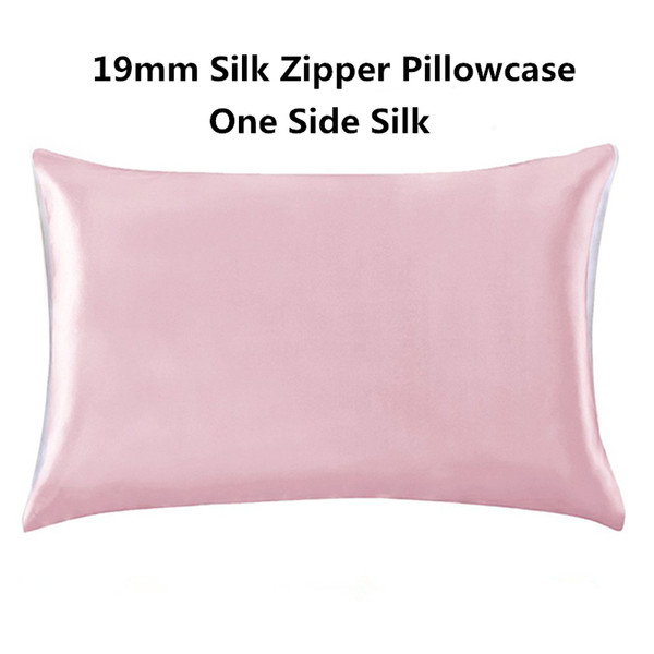 19mm silk zipper pillowcase 1pc one side silk 100% mulberry pillow case with hidden zipper for hair and skin hypoallergenic