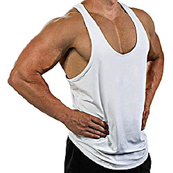 men's muscle tank tops bodybuiding stringer athletic workout gym fitness vest t-shirts (us-s, white) Lightinthebox