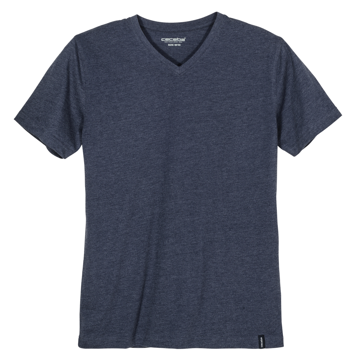 Ceceba V-Neck T-Shirt Übergröße indigoblau melange