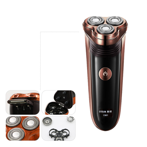shaving machine electric shaver with washable triple-heads shaving razors face care men