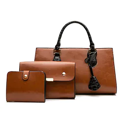 Femme Ensembles de Sac faux cuir Fermeture Couleur unie Sortie Bureau et carrière Chameau Vin Noir Marron Lightinthebox