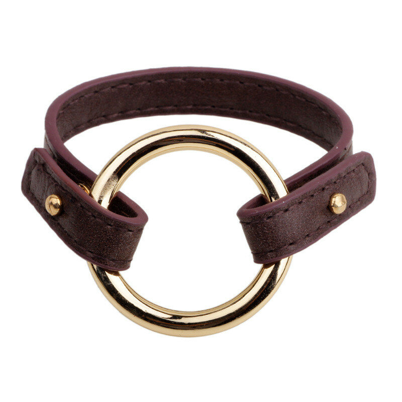 Simple Gold Circle Leather Rope Buckle Bracelets
