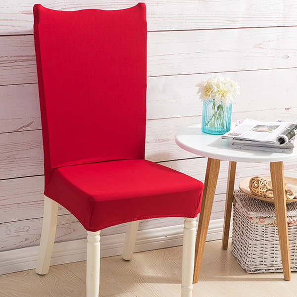 solid color spandex elastic chair protector slipcover kitchen dining chair cover removable seat case for banquet decor