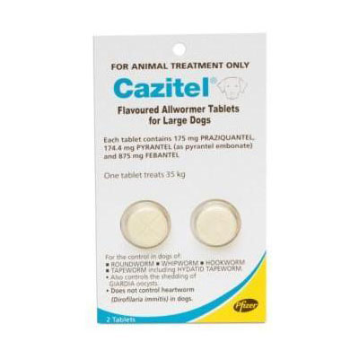 Cazitel Flavoured Allwormer For Dogs 35kgs 1 Tablet