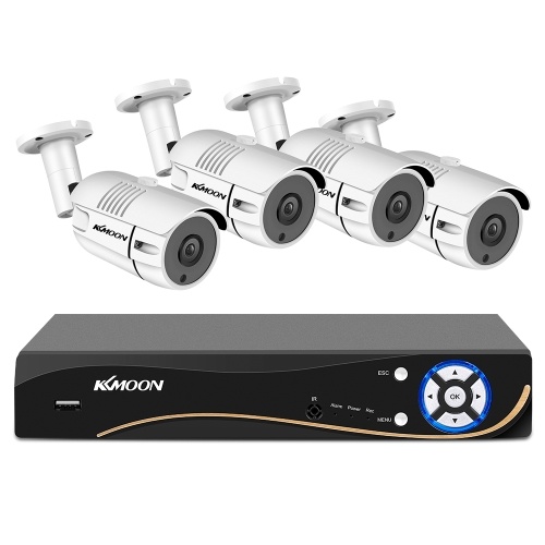 Système de caméra de sécurité à domicile 8CH DVR + 4Pcs 2MP Full HD Caméra de surveillance étanche extérieure