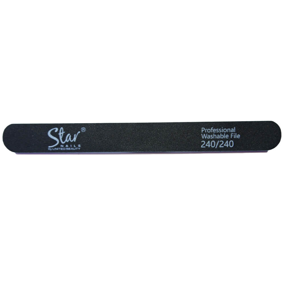 Star Nails Black Foam Straight File 240/240 Grit Pack of 6