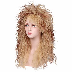 Cosplay Costume Wig Synthetic Wig Curly Loose Curl Halloween Asymmetrical Wig Blonde Long Blonde Synthetic Hair 24 inch Women's Best Quality Blonde Lightinthebox