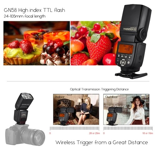 YONGNUO YN565EX III / N Système de recyclage haute vitesse flash Speedlite GN58 sans fil avec flash esclave