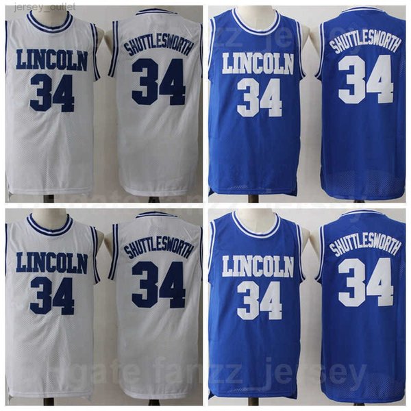 Movie Lincoln Jesus Shuttlesworth Jerseys 34 Men Basketball Big State He Got Game Blue White Team Away University For Sport Fans Breathable Shirt Good Quality