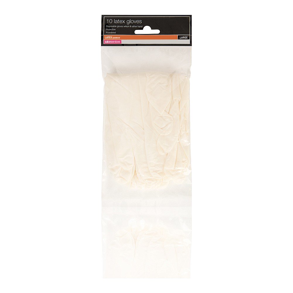 Salon Services Clear Latex Gloves Pack of 10 - Large