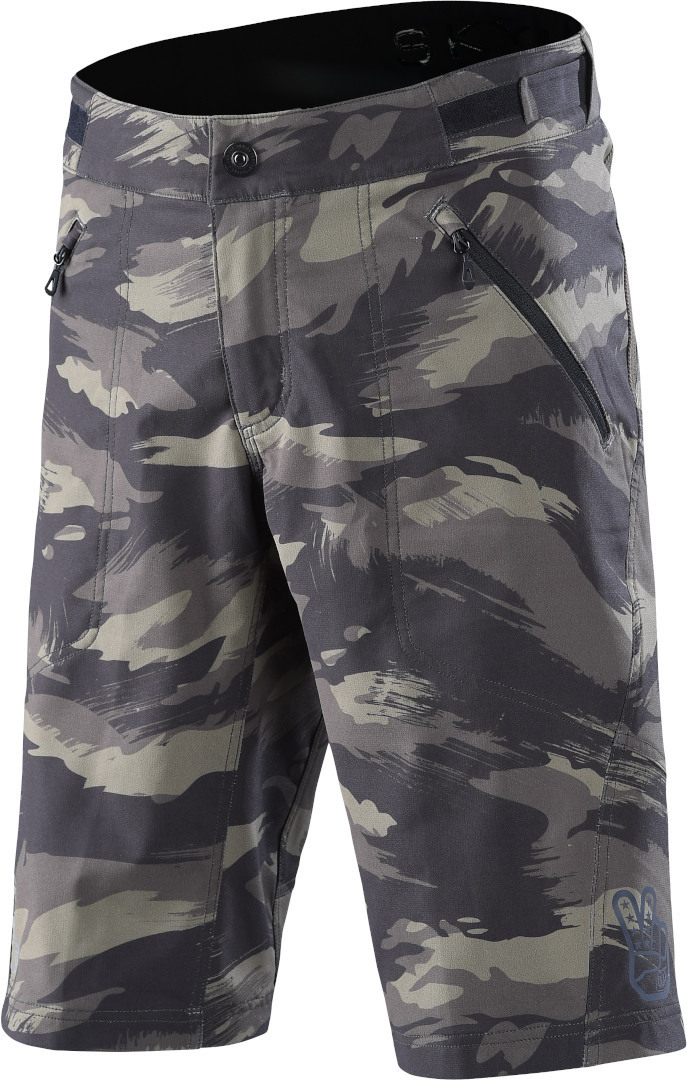 Troy Lee Designs Skyline Shell Brushed Camo Bicycle Shorts, green-multicolored, Size 34, green-multicolored, Size 34