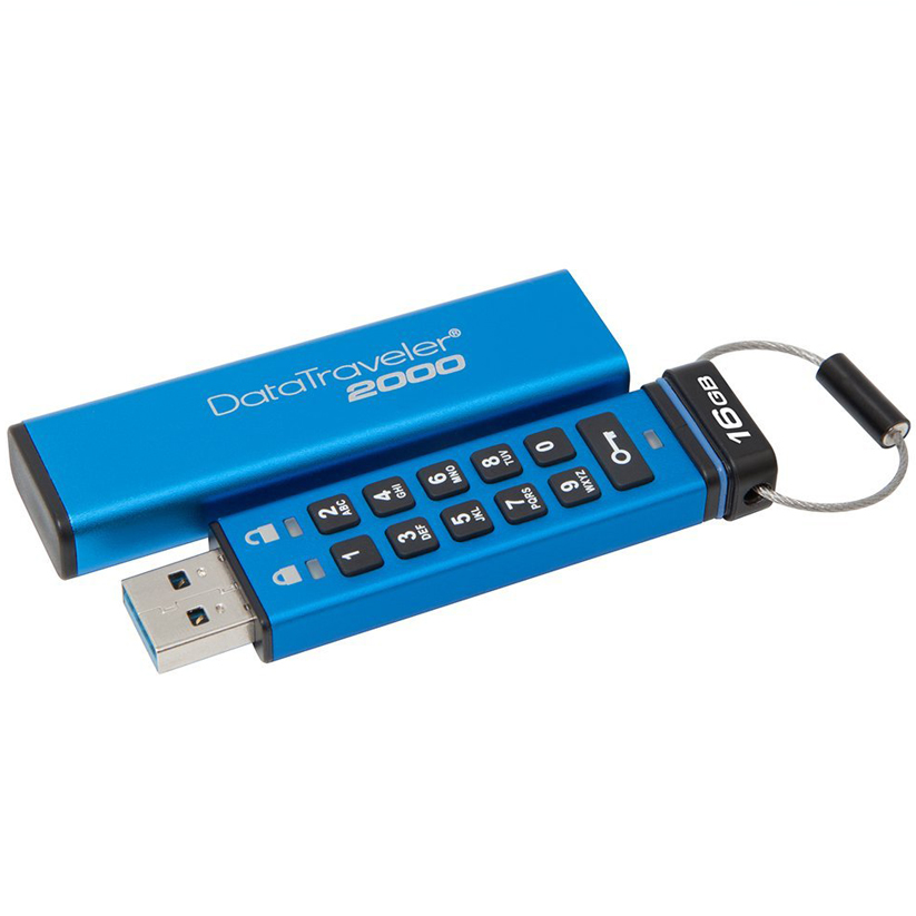 Kingston 16GB DT2000 Encrypted USB Flash Drive - 120Mb/s