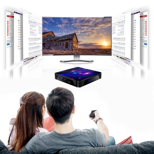 K10 Smart TV Box Android 9.0 8K Décodage vidéo Lecteur multimédia UHD 4K Amlogic S905X3 4 Go / 32 Go 2.4G / 5G WiFi bi-bande WiFi 1000M LAN BT4.1 Affichage LED