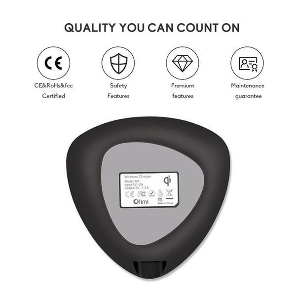 qc 2.0 m7 wireless charger pad power fast charging for iphone x 8 samsung galaxy note8 s8 plus qi-abled device cellphone with package 10pcs
