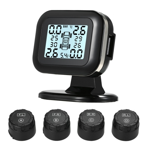 GOOLSKY TPMS système de surveillance de la pression des pneus sans fil écran LCD en temps réel 4 capteurs externes fonction d'alarme