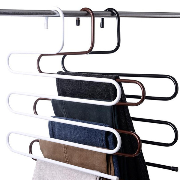 s-type multi-functional household practical iron plastic spray hanger non-slip clothes hangers pants storage hangers cloth rack