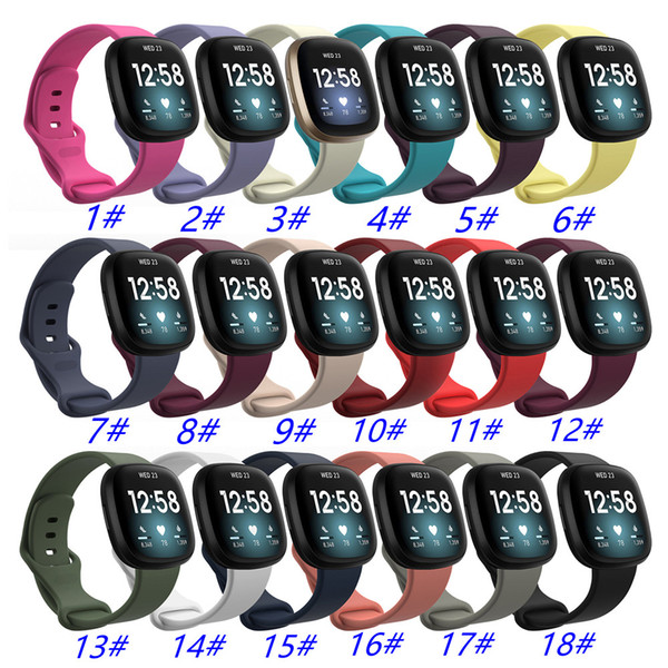 Large / Small Silicone Watch Band Wristband For Fitbit Versa 3 For Fitbit Sense Smart Watch Replacement Watch Strap Bracelet