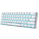 RK ROYAL KLUDGE RK61 Mode sans fil Bluetooth avec fil USB double clavier mécanique Clavier de jeu Interrupteurs RK Mini Rechargeable rétro-éclairage monochromatique / Bleu rétro-éclairé 61 pcs Clés