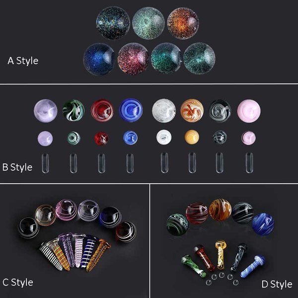 4 Style Smoking Glass Terp Dichro Pearls 14mm 20mm 22mm 25mm Solid Marbles For Slurpers Quartz Banger Nails Water Bongs Dab Oil Rigs