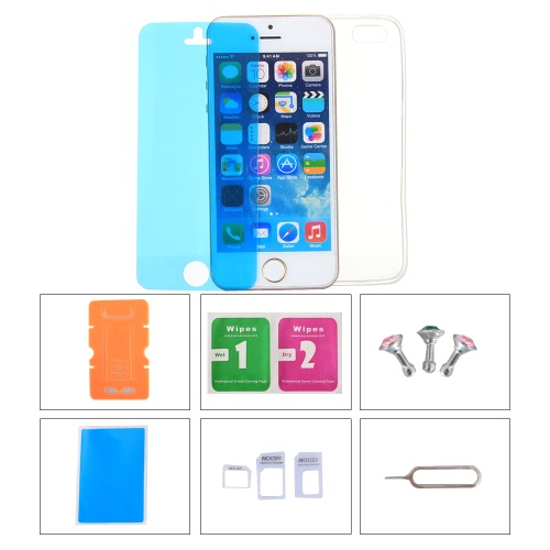 Phone Accessories Protective Back Case Screen Film Protector Phone Stand Card Slot Pin Earphone Dust plug for iPhone 5C